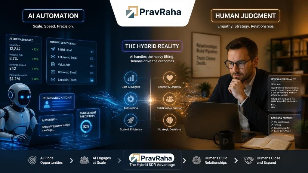 The Hybrid Reality - AI automation and human judgment working together in outbound sales