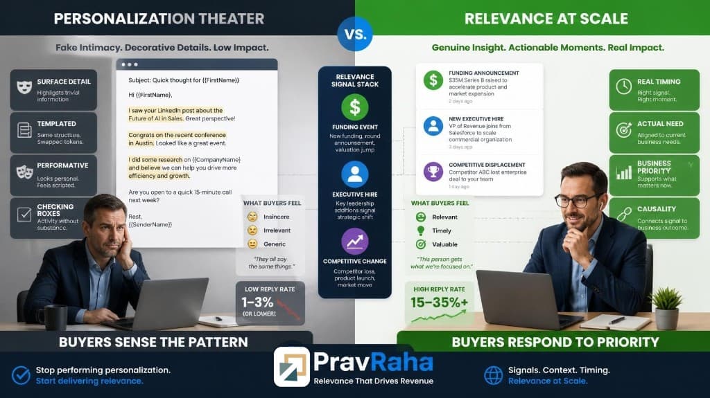 Personalization Theater vs. Relevance at Scale - surface detail vs. genuine timing and need